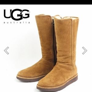 UGG Abree Tall Woman's Suede Boot Chestnut Bruno